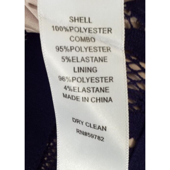 Adrianna Papell Petite Dress 4P Blue Sleeveless Lined Back Zip Stretch - Picture 5 of 5